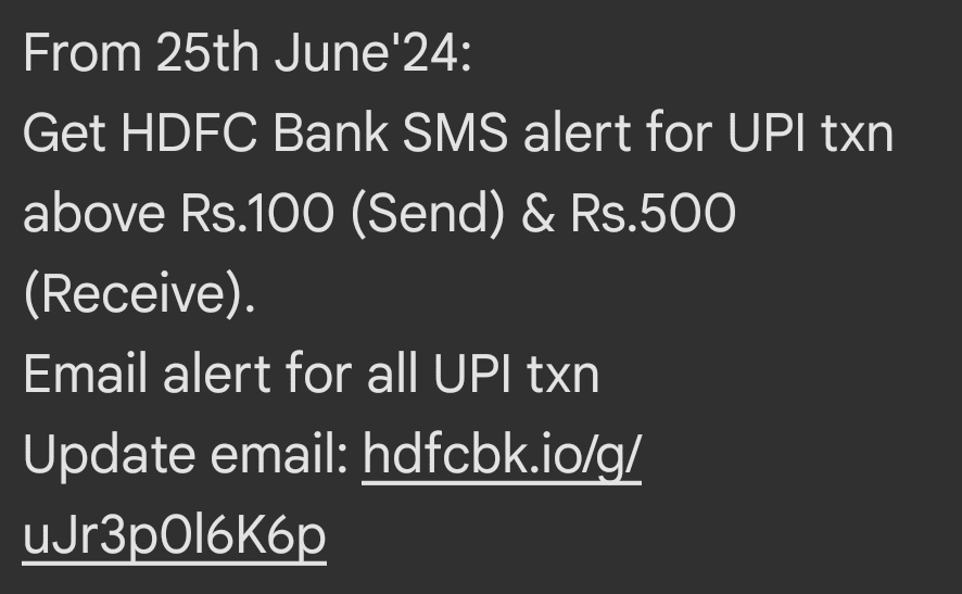 UPI transactions update HDFC Bank 